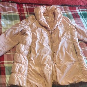 Elegant Women's Blush Puffer Coat